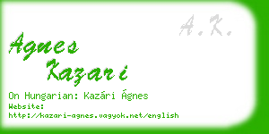 agnes kazari business card